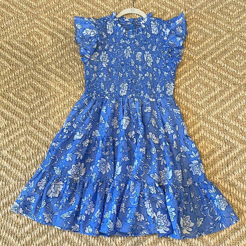 J. MARIE Alexandra Ruched Blue Floral Dress